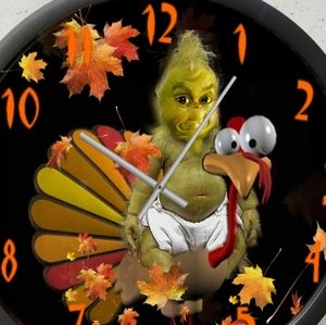 Thanksgiving Grinch clock